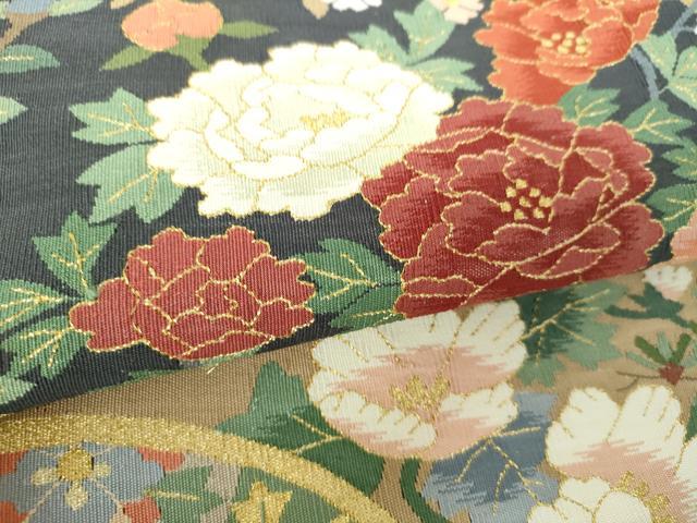 平和屋着物●爪掻き本綴れ 六通柄袋帯 名物裂花文 金銀糸 正絹 逸品 DABH9939ps