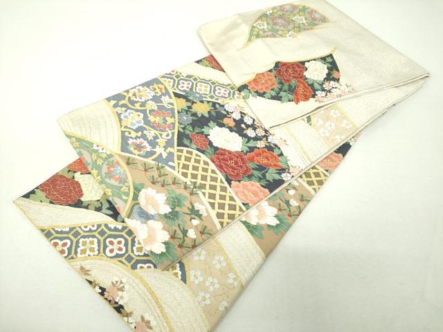 平和屋着物●爪掻き本綴れ 六通柄袋帯 名物裂花文 金銀糸 正絹 逸品 DABH9939ps