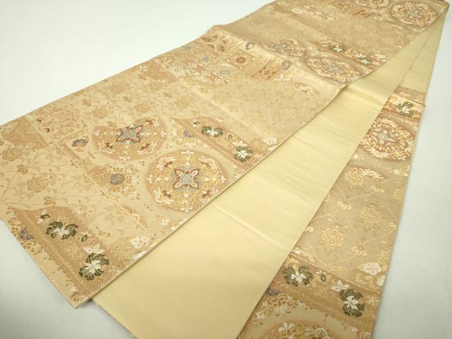 平和屋着物▼六通柄袋帯 道長花鳥文 金糸 鈴乃屋扱い 正絹 逸品 DABH9951ps