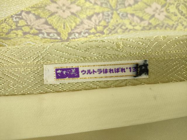 平和屋着物▼六通柄袋帯 花鳥文 さが美扱い 正絹 逸品 DABH9958ps