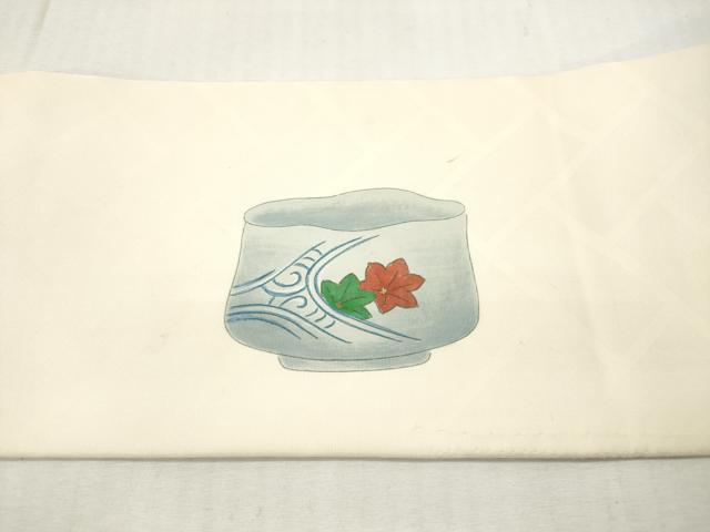 平和屋着物◎九寸名古屋帯 陶器花鳥文 金彩 正絹 逸品 DABI0155xg