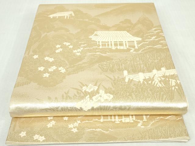 平和屋着物◎六通柄袋帯 京洛百景 桂離宮 金糸 正絹 逸品 DABI0172xg