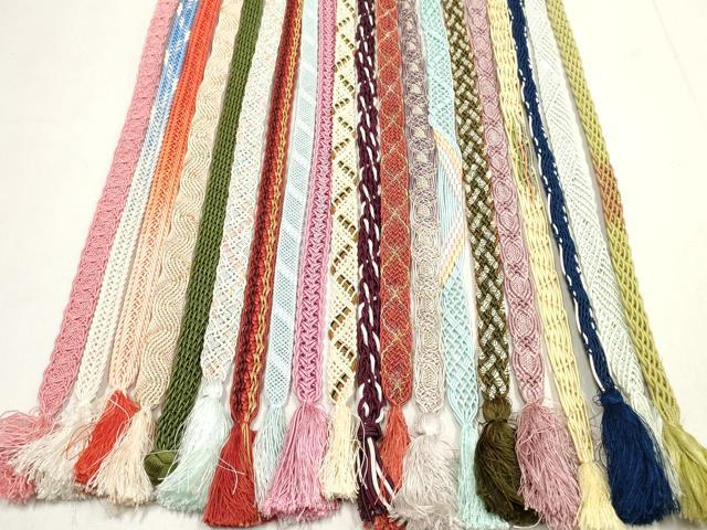 平和屋着物*夏物 和装小物 帯締め20本セット レース織 金銀糸 ラメ糸 逸品 DABI0228xg