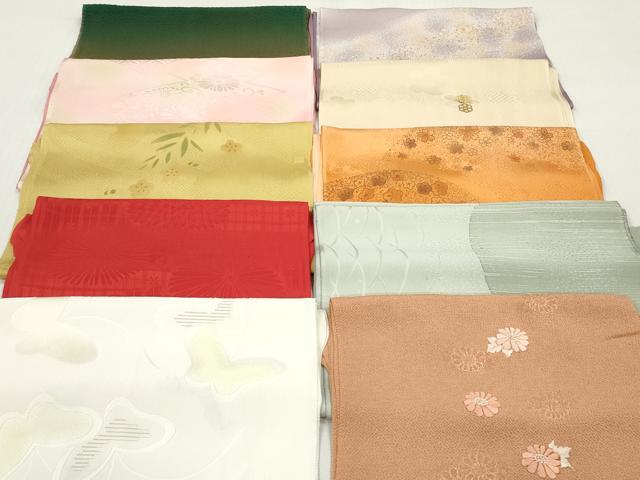 平和屋着物★和装小物 帯揚げ10枚セット 正絹 逸品 DABI0312xg