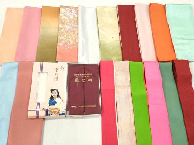 平和屋着物▼和装小物 重ね衿・伊達衿まとめて20点 紗綾形 草花 舞桜 箔散らし 金銀彩 未使用あり 逸品 DABI0416xg