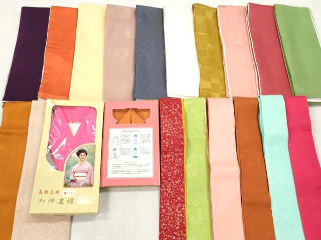 平和屋着物▼和装小物 重ね衿・伊達衿まとめて20点 紗綾形 七宝 舞桜 市松 箔散らし 刺繍 金糸 金彩 未使用あり 逸品 DABI0418xg
