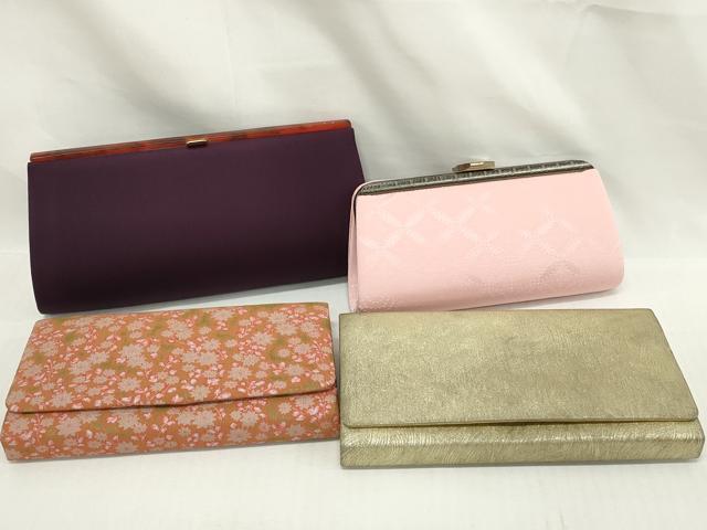 平和屋着物▼和装小物 和装バッグまとめて4点 ハンドバッグ クラッチ 吉祥文 草花文 流水文 金糸 逸品 DABI0490xg