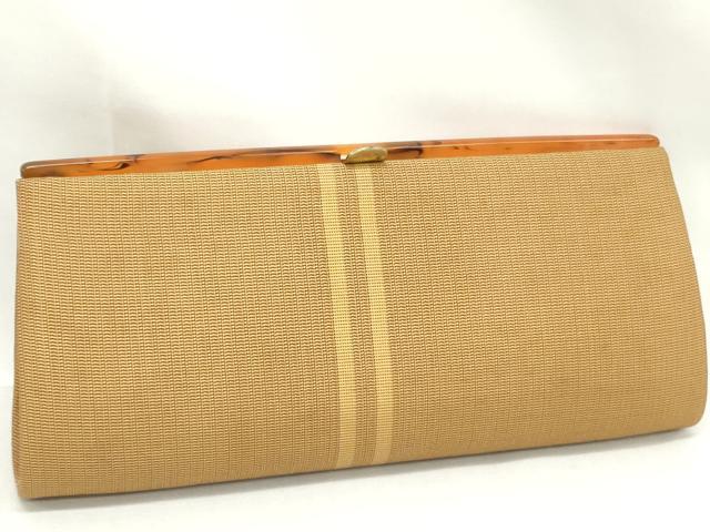 平和屋着物▼和装小物 和装バッグまとめて4点 ハンドバッグ クラッチ 黄八丈 絣柄 逸品 DABI0504xg
