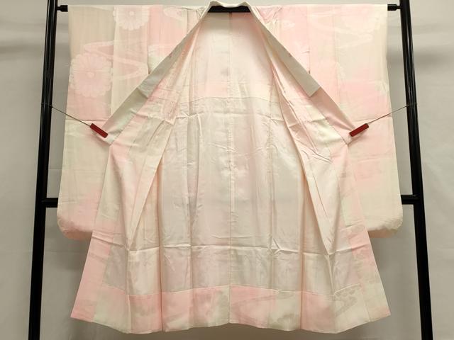 平和屋着物■振袖用長襦袢 流水花文 暈し染め 半衿刺繍 正絹 逸品 DABI0526cd