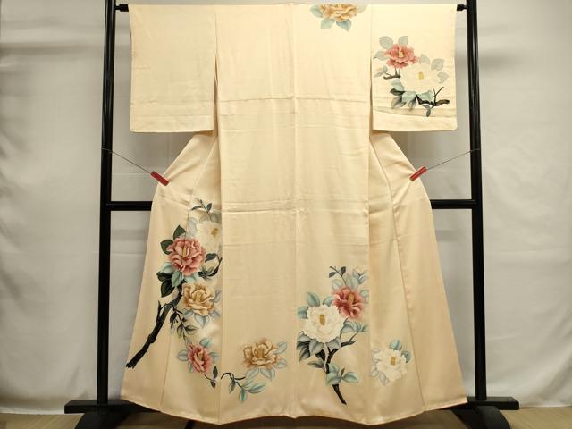 平和屋着物■訪問着 友禅 草花文 正絹 逸品 DABI0535cd