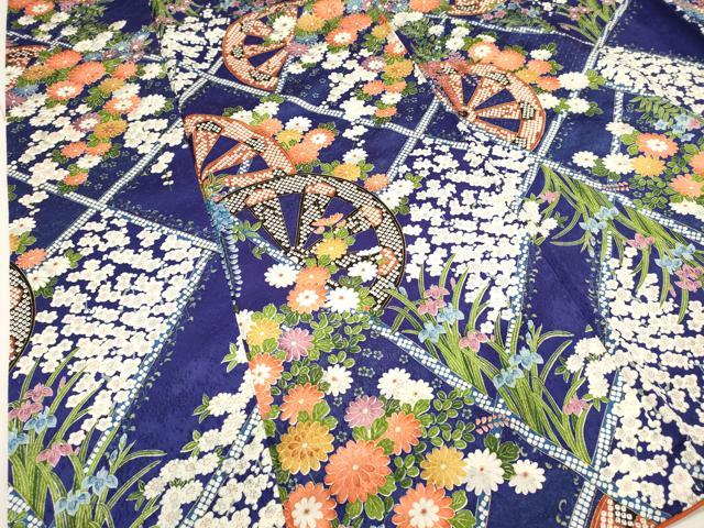 平和屋着物■上質な小紋 片輪車花文 金彩 正絹 逸品 DABI0541cd