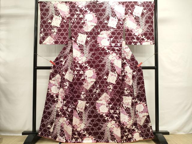 平和屋着物■上質な小紋 藤花房 枝梅 金彩 正絹 逸品 DABI0542cd