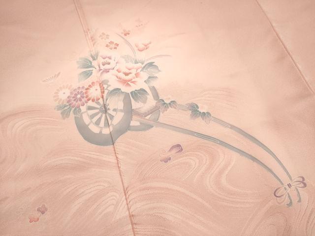 平和屋着物■訪問着 花車文 暈し染め 金糸 正絹 逸品 DABI0545cd