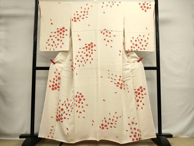 平和屋着物■上質な小紋 手描き 草花文 正絹 逸品 DABI0548cd