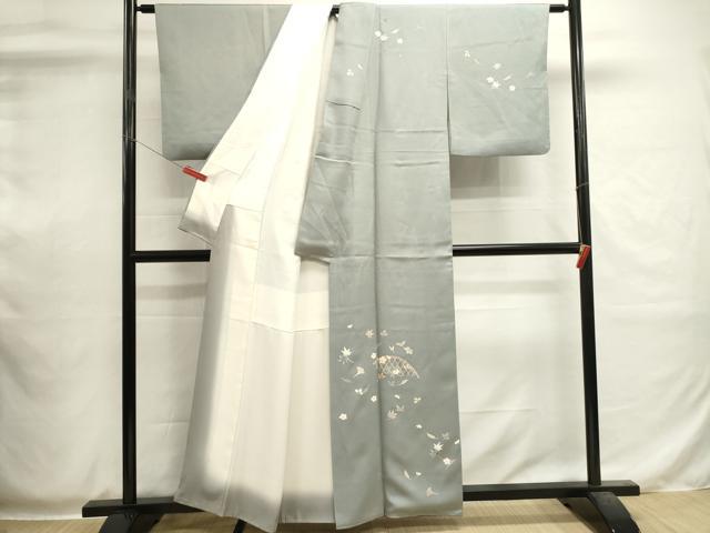 平和屋着物■訪問着 駒刺繍 籬草葉文 正絹 逸品 DABI0555cd