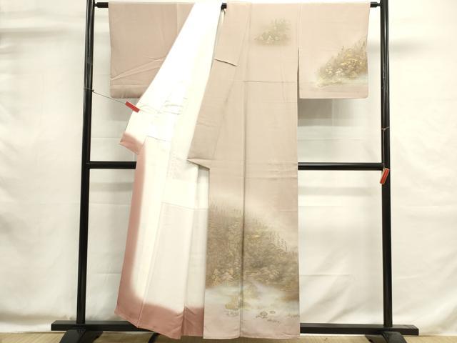 平和屋着物■訪問着 風景文 暈し染め 金彩 正絹 逸品 DABI0584cd