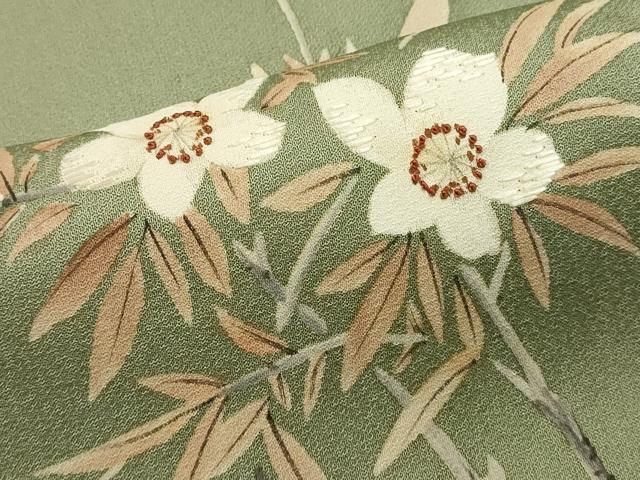 平和屋着物■訪問着 刺繍 枝花文 正絹 逸品 DABI0585cd