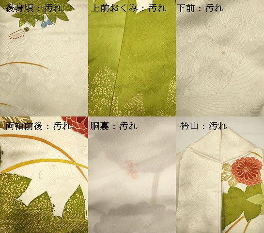 平和屋着物■豪華振袖 駒刺繍 枝花文 金彩 正絹 逸品 DABI0588cd
