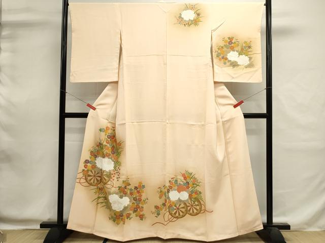 平和屋着物■訪問着 刺繍 花車文 暈し染め 金彩 正絹 逸品 DABI0604cd