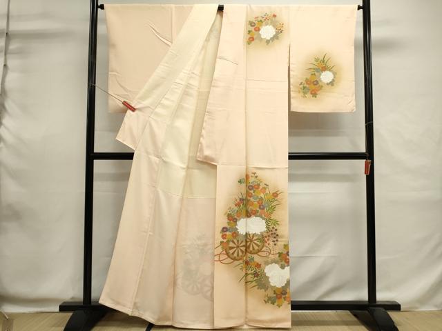平和屋着物■訪問着 刺繍 花車文 暈し染め 金彩 正絹 逸品 DABI0604cd