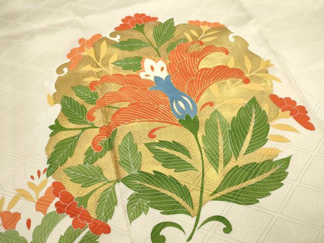平和屋着物■豪華振袖 更紗花丸文 金彩 正絹 逸品 DABI0607cd