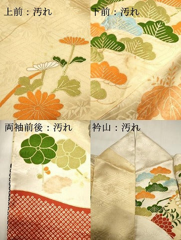 平和屋着物■豪華振袖 駒刺繍 草花文 金彩 正絹 逸品 DABI0618cd
