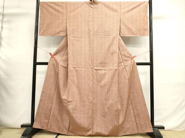 平和屋着物■上質な紬 格子 正絹 逸品 未使用 DABI0619cd