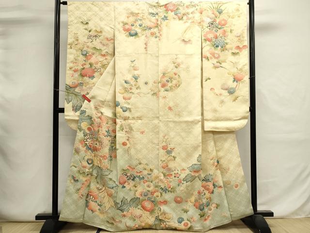 平和屋着物■豪華振袖 駒刺繍 花籠文 暈し染め 金銀彩 正絹 逸品 DABI0627cd