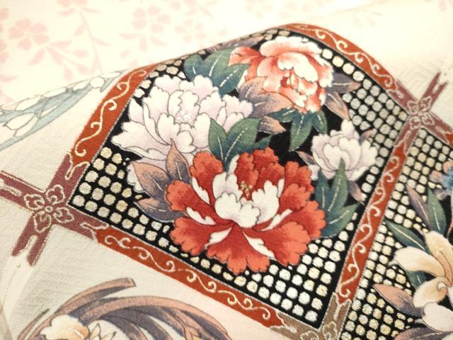 平和屋着物■上質な小紋 花丸文 金銀彩 正絹 逸品 DABI0647cd