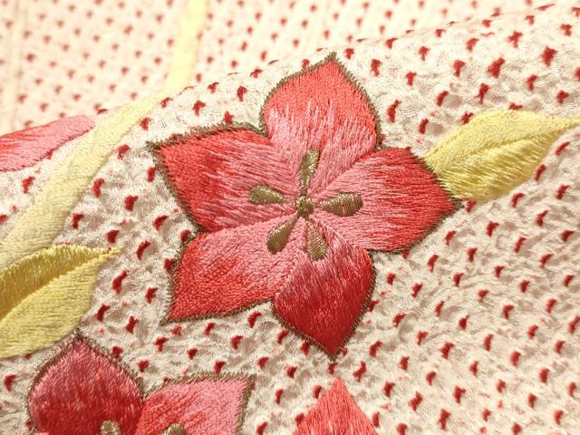 平和屋着物■色留訪問着 総絞り 刺繍 草花文 金糸 正絹 逸品 DABI0653cd
