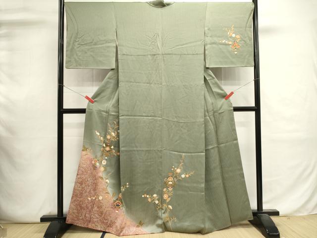 平和屋着物■訪問着 更紗花文 暈し染め 金彩 正絹 逸品 DABI0656cd