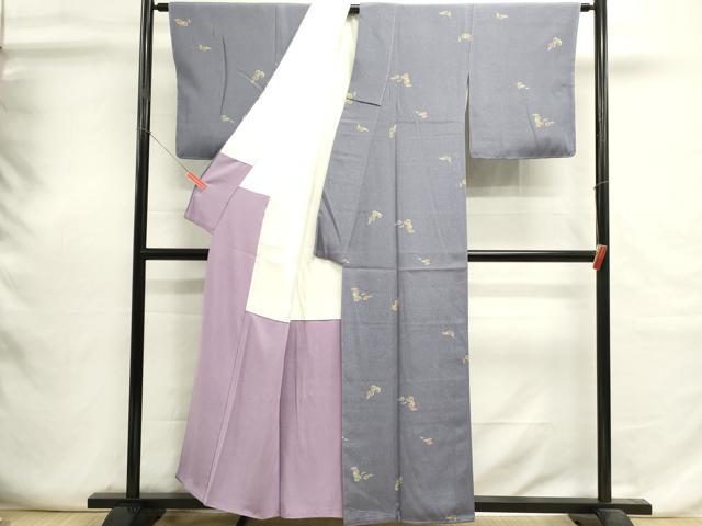 平和屋着物■上質な小紋 成り物 柿 正絹 逸品 未使用 DABI0667cd