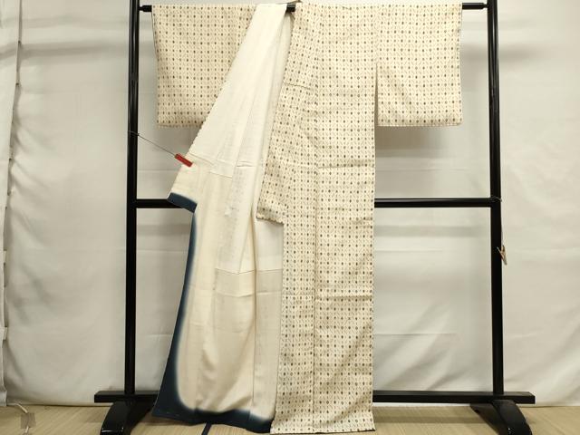 平和屋着物■上質なお召 抽象文 正絹 逸品 DABI0717cd