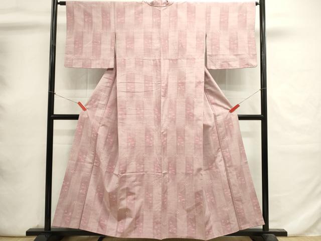 平和屋着物■上質な紬 井桁文様 正絹 逸品 DABI0725cd