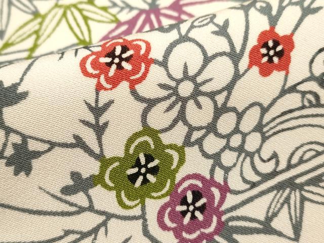 平和屋着物■上質な小紋 型染め 籬花文 正絹 逸品 DABI0735cd