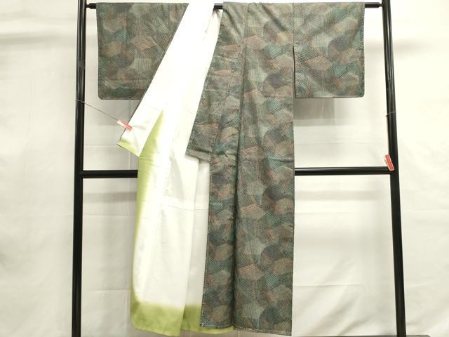 平和屋着物■本場染大島紬 切嵌抽象文 洗える着物 DABI0750cd