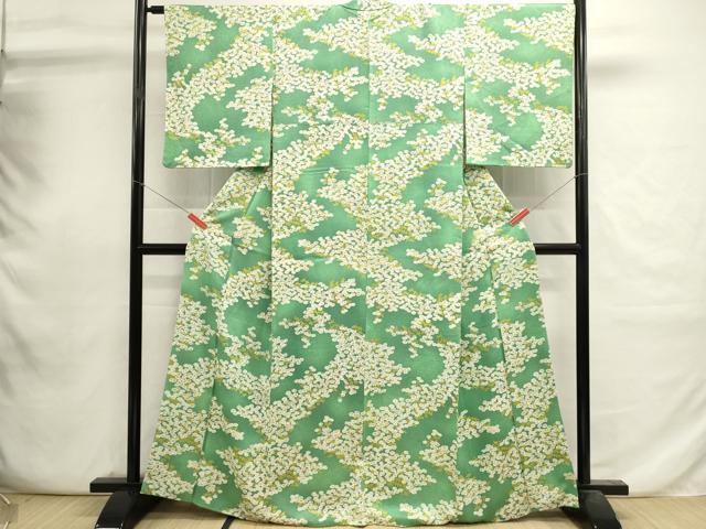 平和屋着物■上質な小紋 草花文 暈し染め 正絹 逸品 DABI0755cd