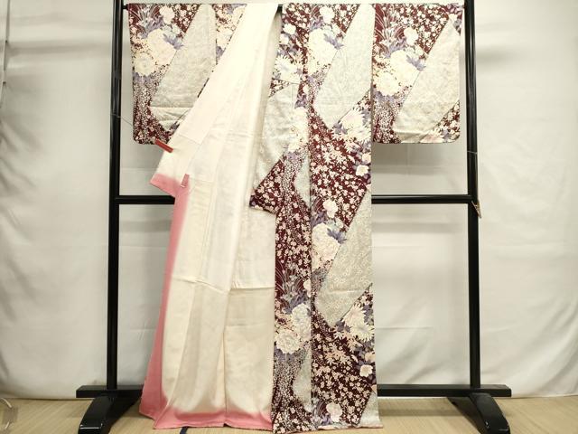 平和屋着物■上質な小紋 草花文 牡丹 金彩 正絹 逸品 DABI0770cd
