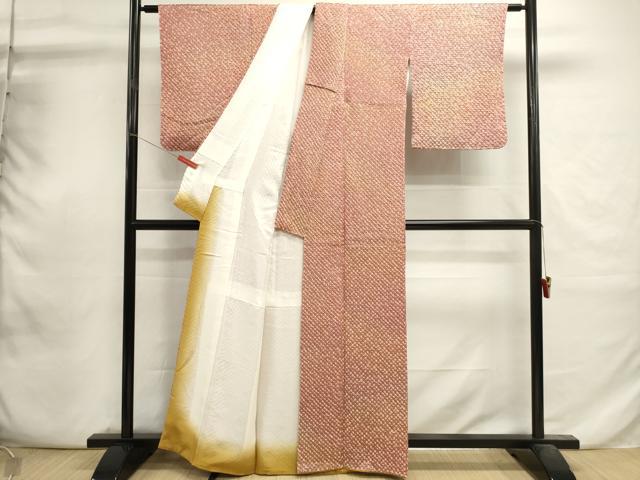 平和屋着物■上質な小紋 総絞り 鹿の子文 暈し染め 正絹 逸品 DABI0774cd