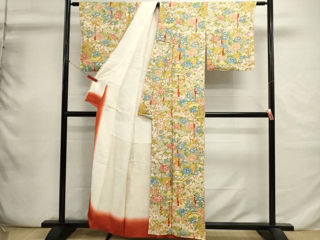 平和屋着物■上質な小紋 草花文 正絹 逸品 DABI0778cd