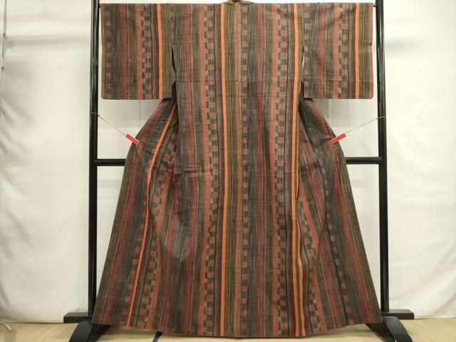 平和屋着物■上質な紬 間道 胴抜き仕立て 正絹 逸品 DABI0788cd