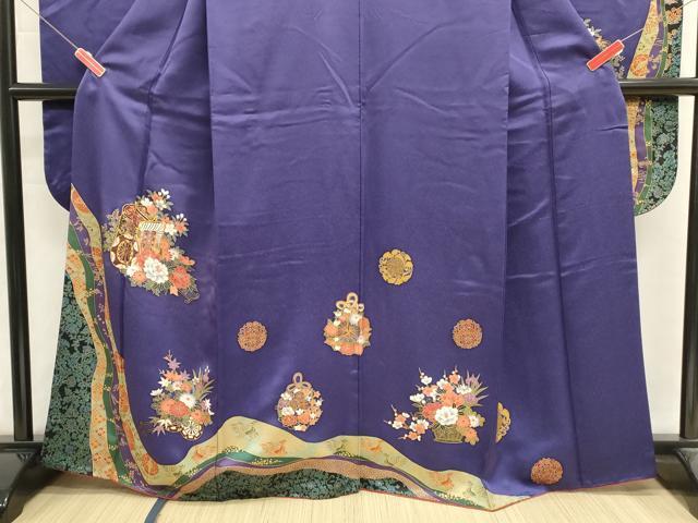 平和屋着物■豪華振袖 駒刺繍 御所車花文 金彩 正絹 逸品 DABI0798cd