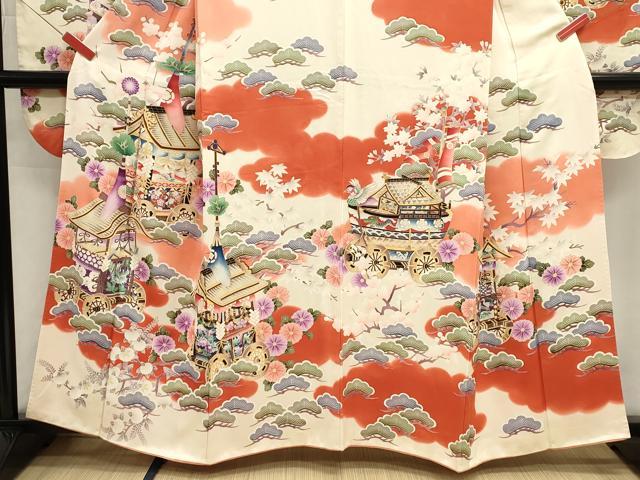 平和屋着物■豪華振袖 草花松文 山車 暈し染め 金彩 正絹 逸品 DABI0800cd