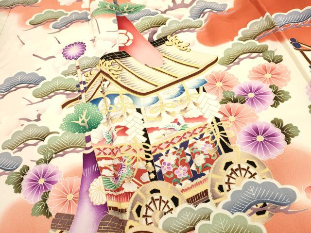 平和屋着物■豪華振袖 草花松文 山車 暈し染め 金彩 正絹 逸品 DABI0800cd