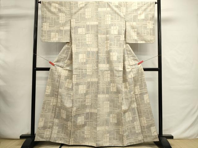 平和屋着物■上質な紬 幾何学文 正絹 逸品 DABI0801cd
