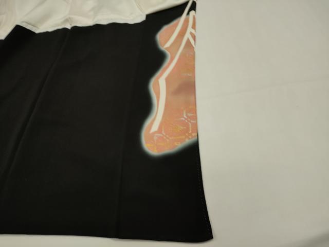 平和屋着物■豪華黒留袖 刺繍 向かい鳥花文 暈し染め 金銀彩 正絹 逸品 DABI0813cd