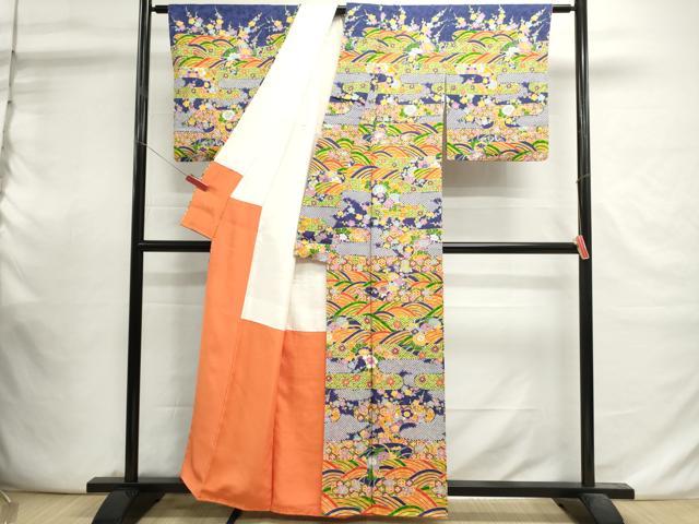 平和屋着物■訪問着 エ霞吉祥花文 正絹 逸品 DABI0818cd