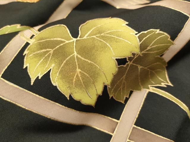 平和屋着物■豪華黒留袖 駒刺繍 籬蔦の葉松文 金彩 正絹 逸品 DABI0825cd