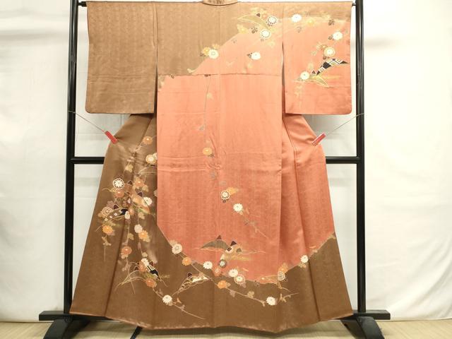 平和屋着物■訪問着 芝草文 金銀彩 正絹 逸品 DABI0826cd