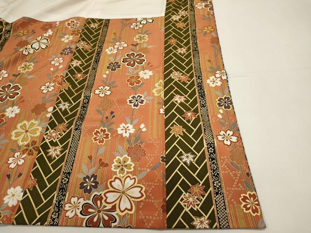 平和屋着物■訪問着 雪輪芝花文 暈し染め 金彩 正絹 逸品 DABI0828cd